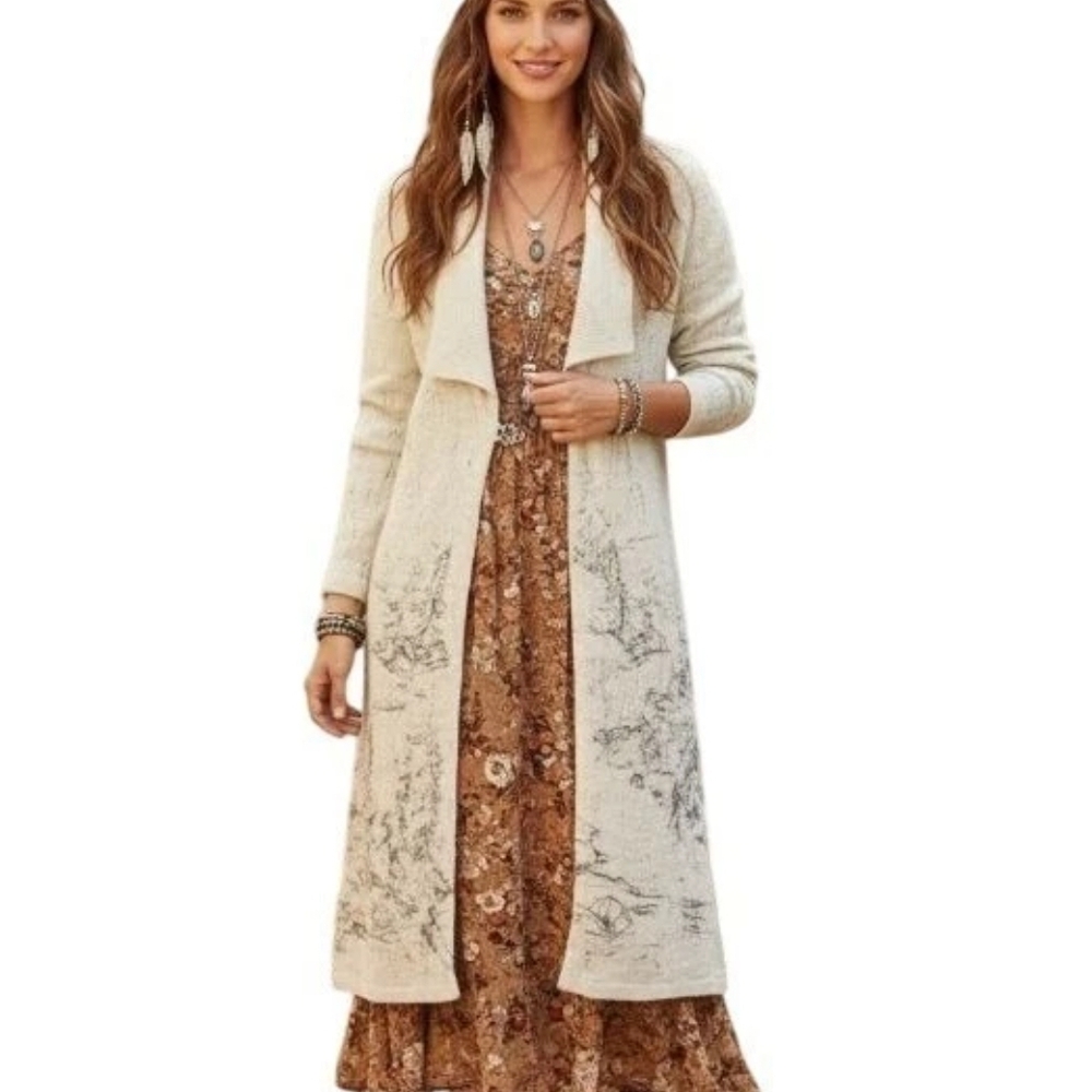 Coldwater Creek Cream Knit Cardigan